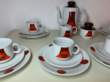 Vintage 70er Jahre Tee oder Kaffee Set, Seltmann Weiden Pantone Space Age