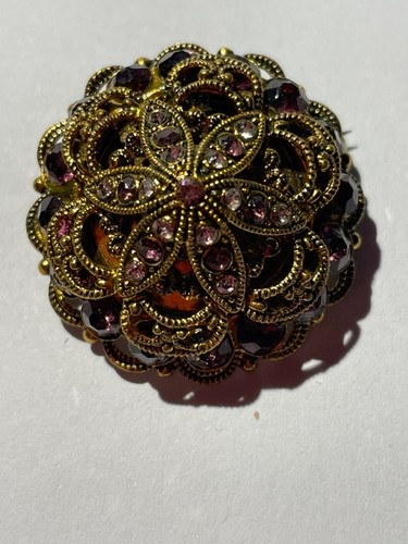 Vintage brosche rot - brosche, strass