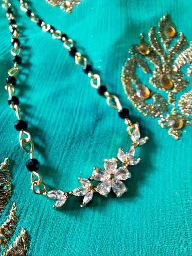 Mangalsutra kette schwarz - cz,