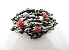 Korallen Brosche von Teka in