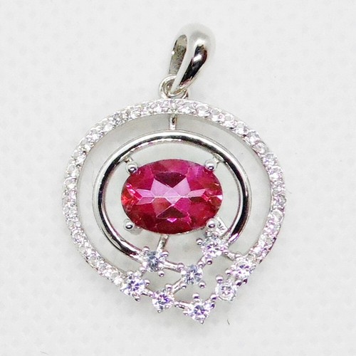 Oval pink mystik topas cubic - pink,