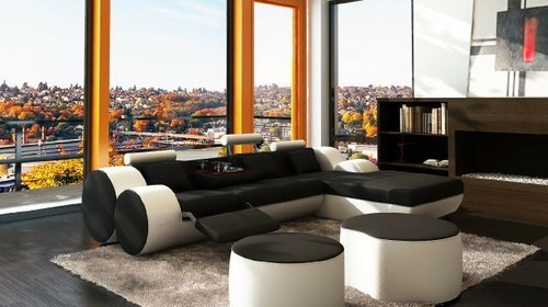 Designer ledersofa garnitur - designer,