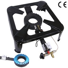 B Ware / Gaskocher Gasbrenner Hockerkocher Piezozündung 4 Bein 10,5KW Stahl 1