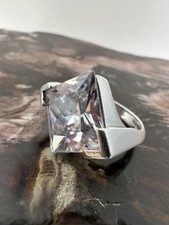 Silberring 925 mit großem, quadratischem Cubic Zirkonia moderner Designrin Gr.52