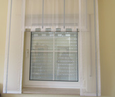 Gardine Schiebevorhang Set 3 tlg. kpl. mit Paneelen, Stange, Beschwerungsstäbe