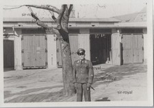 Luftwaffe Feldwebel 1939 vor KFZ Fahrzeughalle - Wehrmacht - WK2 Foto 9x6cm