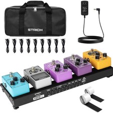 Strich Pedalboard mit Netzteil Aluminium 15x5 Zoll mobile Gitarren Effekte