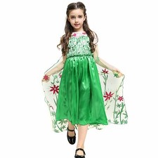 Katara 1688 - Grünes Eiskönigin Elsa Party-Fieber Kostüm-Kleid bodenlang mit Sch