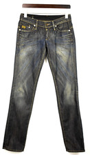 G-Star Raw Midge Straight Jeans Damen W29/L36 Niedrige Taille Fade Effekt Logo