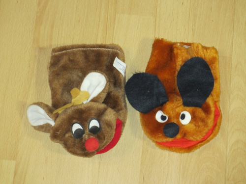 Handpuppen renntier und hund - handpuppen,