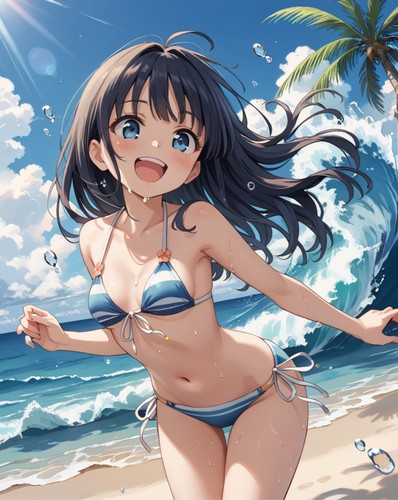 Sexy ecchi poster beach girl - poster, |
