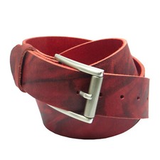 Ledergürtel 4 cm breit rot aus eigener Fertigung Büffelleder Bundweite messen
