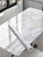 Hochglanz Grau Marmor Vinylfolie Selbstklebende Abdeckung für Küchenarbeitsplatten & Theken