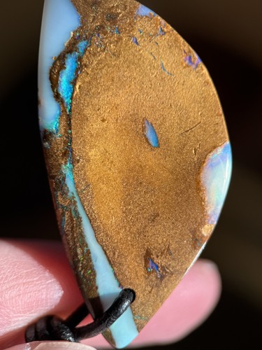 Boulder opal kette - opal, poliert