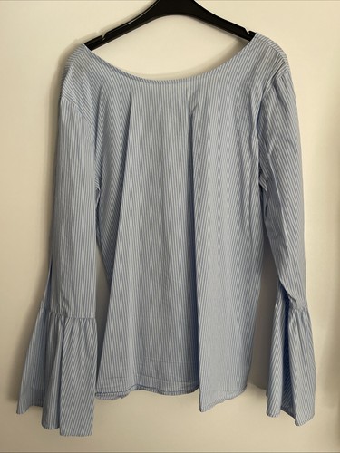 Langarm bluse blau weiß - bluse,