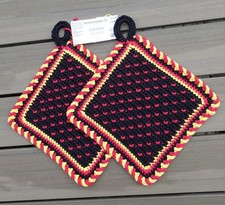 1Paar gehäkelte Topflappen,100% Baumwolle, Handarbeit