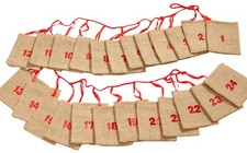 Adventskalender Jutesäckchen - Girlande zum Befüllen