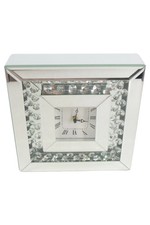 FORMANO Tischuhr Silber Glas Strass Elegant Luxus 25cm Vintage Design