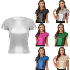 Damen Metallic Shirt Top