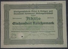 50 X Wollgarnfabrik Tittel & Krüger und Sternwoll-Spinnerei AG 1934 100 RM