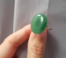 Ring ,Grüner Aventurin, Aventurin, verstellbar, Edelstahl