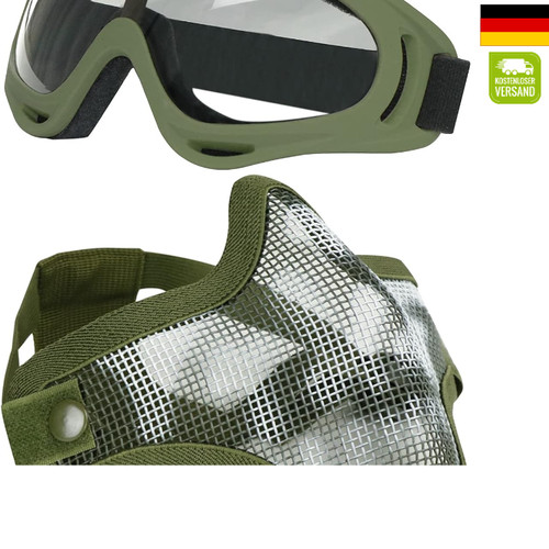 Airsoft maske schutzbrille set - maske,