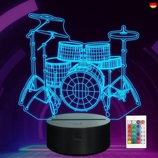 Ammonite Schlagzeug Kit Nachtlicht, Drum-kit 3D-Illusionslampe für Kinder, 16 