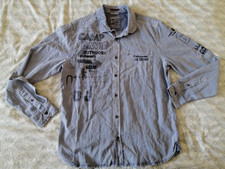 Camp David Herren Hemd, Gr. L, Blau, Baumwolle