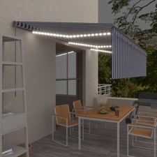 Gelenkarmmarkise Einziehbar mit Jalousie LED Markise Balkon Sonnenmarkise vidaXL