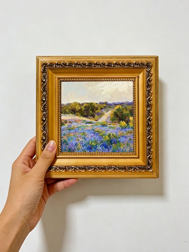 Blaues wildblumenfeld mit - blaues,