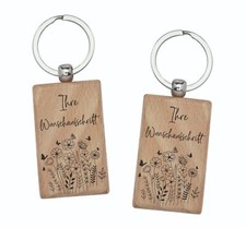 Schlüsselanhänger massiv Holz inkl. Gravur - Valentinstag Geschenk + Widmung