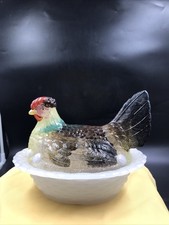 Vintage Altes Glashuhn auf