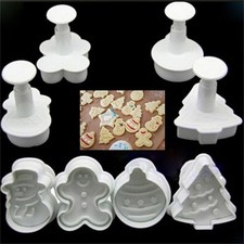 4 Stück Weihnachten Plätzchenausstecher Stempel Ausstechformen Keksausstecher