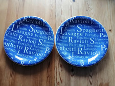 La Primula Speiseteller Spaghetti Tortellini Pasta Lasagne 2Teller blau weiß Ita