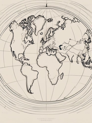 World globe line art - globe,