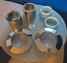 2 x Rosette Abdeckung Blende verchromt Wasserzähler Wasseruhr 3 - teilig