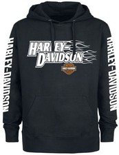 Harley Hoodie XL Kapuzenpullover Chopper Rocker Schwarz Motorrad Davidson flame