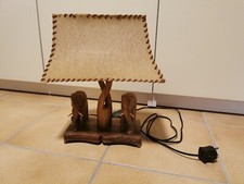 Tischlampe geschnitzter Lampenfuss mit Elefantenmotiv