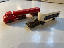 2 Stück vintage Wiking LKW  White ? Kühlwagen und Henschel  ESSO Auflieger