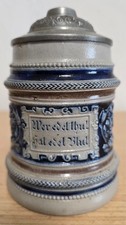 ALT Humpen Bierkrug Spruch Wer edel thut hat edel Blut, Krug Sammelkrug