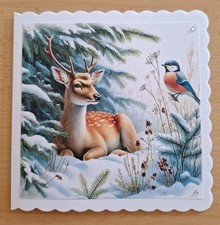 3D-Weihnachtskarte °Waldtier in verschneiter Natur° Grusskarte 🎄 Weihnachten 