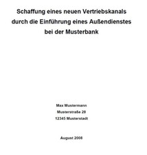 Projektarbeit Betriebswirt
