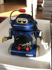 Tomy Roboter Radio, Tomy DJ, AM/FM, mit Bewegungsfunktion, Radioroboter, Blau