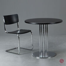 Thonet S1048 Bistro Tisch Schwarz 78 cm - Bauhaus Stahlrohr Klassiker verchromt