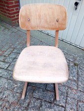 Kinder Schulstuhl Vintage Look Holzstuhl Schreibtischstuhl Schule Retro Stuhl 