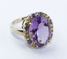 Schmuck Ring Gelbgold 375 Amethyst Multi-Saphir ca.9,1ct RW19 Ä174