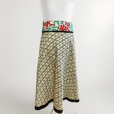 Custo Barcelona 42/L  Rock 3D Muster Ausgestellter Schnitt Blumen Taille Grau 26