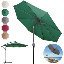 Ø2,7/3,5M SONNENSCHIRM ALU AMPELSCHIRM HANDKURBEL SCHIRM GARTENSCHIRM UV-SCHUTZ
