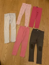 5 Leggins Sporthosen Jeggins Jeans Gr. 122 128 Mädchen Räuberpaket