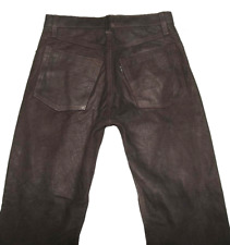 WOW!!! ENJOY Herren- LEDERJEANS / Nubuk- Lederhose in dkl.- braun W30 / L31-32